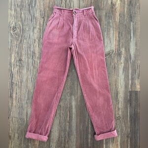 Vintage Attractions Pink Corduroy Pants Womens Jrs 5/6 High Waist “Mom” 80s 90s